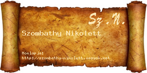 Szombathy Nikolett névjegykártya