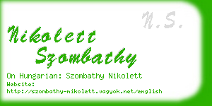 nikolett szombathy business card